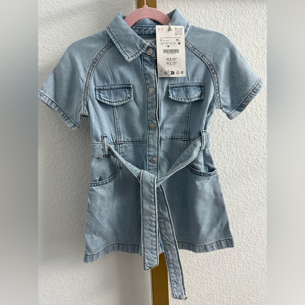 Light Blue Denim Dress with Belt